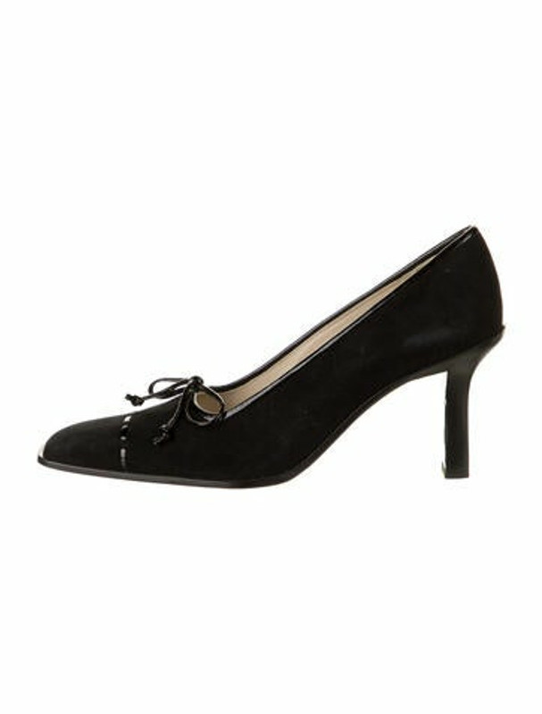 Chanel Vintage Suede Pumps Black ShopStyle
