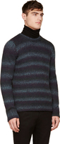Thumbnail for your product : BLK DNM Teal & Purple Striped Sweater