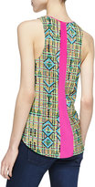 Thumbnail for your product : Neiman Marcus Cusp by Ashton Geometric-Print Tank Top