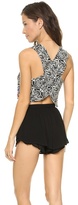 Thumbnail for your product : re:named Tribal Beaded Open Back Tank