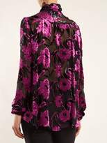 Thumbnail for your product : Preen by Thornton Bregazzi Emiline Floral Devore Blouse - Womens - Black Purple
