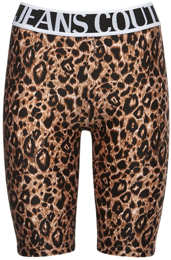 Leidingen scheiden jam Versace Jeans Couture Leopard print Lycra cycling shorts - ShopStyle