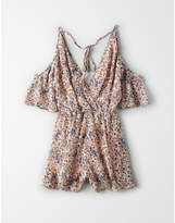 Thumbnail for your product : American Eagle AE Cold Shoulder Wrap Front Bell Sleeve Romper