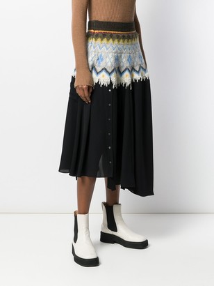 Loewe Graphic Print Asymmetric Skirt