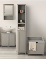 Thumbnail for your product : Lloyd Pascal Portland Tall Corner Bathroom Cabinet - Grey