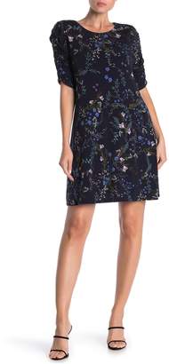 Cynthia Steffe CeCe by Floral Ruched Sleeve Shift Dress