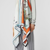 Thumbnail for your product : Burberry Animalia Print Silk Scarf Detail Knitted Top