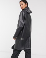Thumbnail for your product : Rains clear hooded coat in foggy black