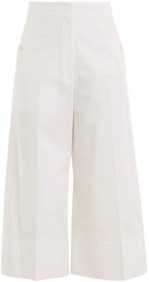 Lemaire Wide-leg high-rise cotton-twill cropped trousers