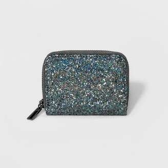 A New Day Women's Small Zip-Around Wallet - A New Day Gunmetal Glitter