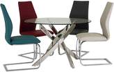 Thumbnail for your product : Furnoko Kalmar Round Glass 4 Seater Table