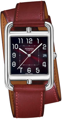 Hermes Cape Cod PM Stainless Steel & Double Tour Leather Strap Watch