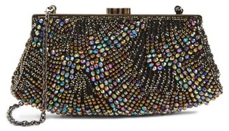 Nordstrom Faceted Fan Beaded Evening Clutch - None