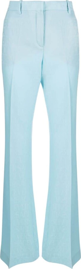 Versace La Greca Jacquard Flare Pants - ShopStyle Wide-Leg Trousers
