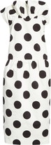 Thumbnail for your product : Dries Van Noten Polka Dot Ruffle Neck Cotton Midi Dress