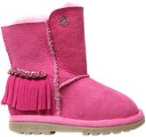 Thumbnail for your product : Miss Blumarine Suede & Shearling Boots W/ Fringe
