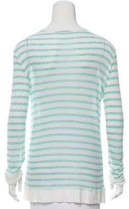 Alexander Wang T by Striped Long Sleeve Top