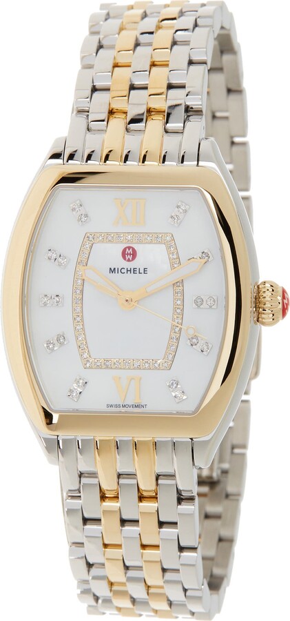 Michele Women's Releve Diamond Two-Tone Bracelet Watch, 31mm x 40mm - 0.19  ctw - ShopStyle