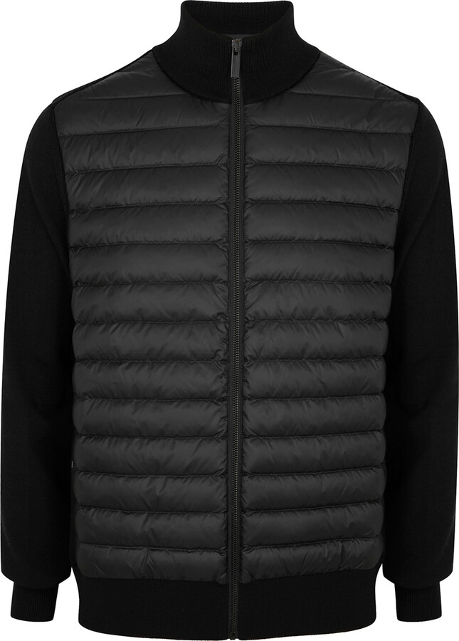 Canada Goose Hybridge Black Quilted Shell and Knitted Jacket