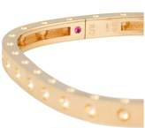 Thumbnail for your product : Roberto Coin Pois Moi 18K Yellow Gold 0.07ct Diamond Single Row and Satin Square Set in Textured Bangle Bracelet