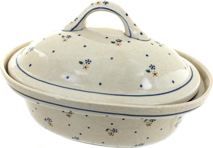 Blue Rose Pottery Blue Rose Polish Pottery Sweet Annie Roaster with Lid
