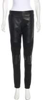 Thumbnail for your product : Brogden Leather-Paneled Mid-Rise Pants w/ Tags
