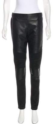 Brogden Leather-Paneled Mid-Rise Pants w/ Tags
