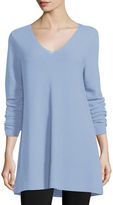 Thumbnail for your product : Eileen Fisher Crisp Cotton Links Long-Sleeve V-Neck Tunic