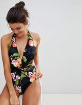 Thumbnail for your product : Ted Baker Twist Swimsuit in Peach Blossom