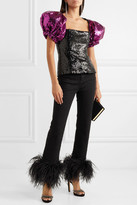 Thumbnail for your product : 16Arlington Two-tone Sequined Crepe Top