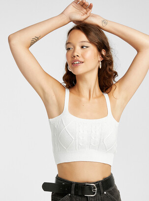 Twik Cable and diamond ultra-cropped cami