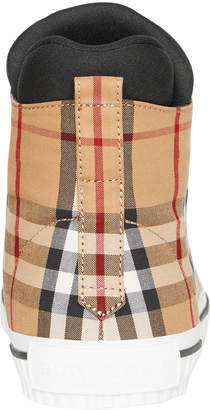 Burberry Kilbourne Check High-Top Sneakers