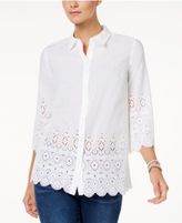 Thumbnail for your product : Charter Club Cotton Lace-Trim Shirt, Only at Macy's