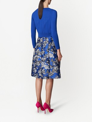 Carolina Herrera Floral-Print Knee-Length Dress