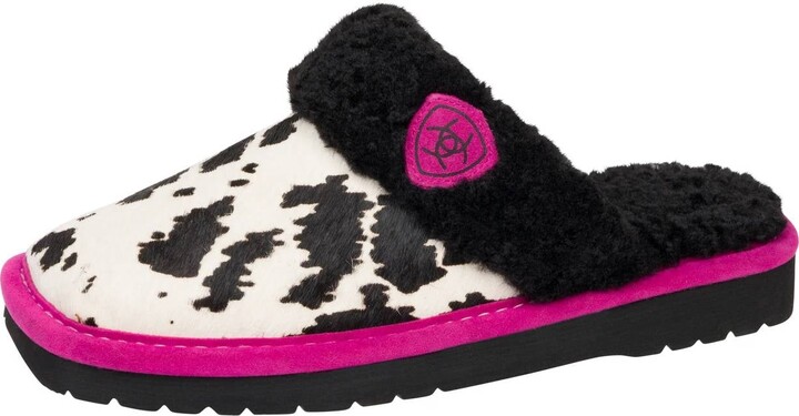 Ariat Women's Jackie Square Toe Exotic Print Pink Pony Slipper In Multi