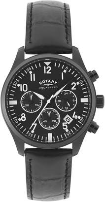 Rotary GS00110-04 40mm Ion Plated Stainless Steel Case Calfskin Mineral Men's Watch