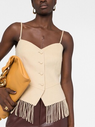 Nanushka Bafaro fringed bustier top - ShopStyle