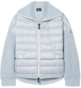 Thumbnail for your product : Moncler Grenoble Oversized Quilted Shell And Knitted Cardigan