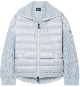 Moncler Grenoble Oversized Quilted Shell And Knitted Cardigan
