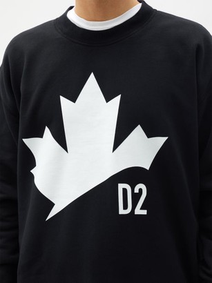 DSQUARED2 Logo-print Cotton-jersey Sweatshirt - Black