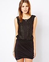 Thumbnail for your product : Y.A.S Eve Dress with Tinsel Panel Top - Black