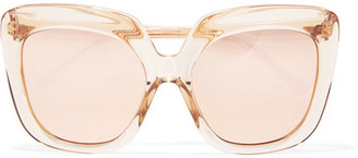 Linda Farrow Oversized Square-frame Acetate Mirrored Sunglasses - Rose gold