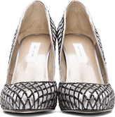 Thumbnail for your product : Marc Jacobs Grey Fishnet Sequined Pumps