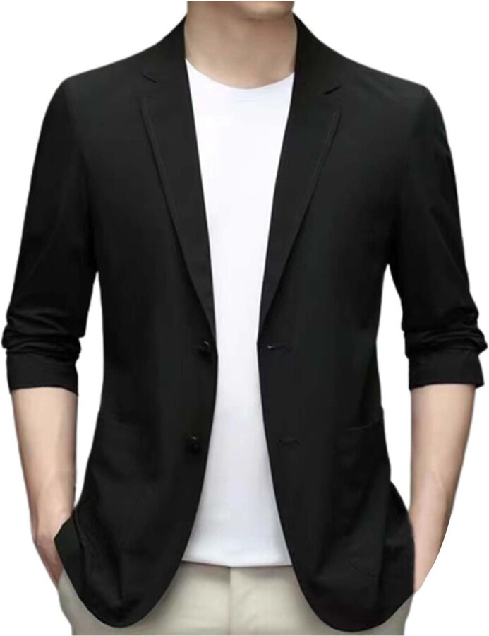 COOFANIN Mens Suits Slim Fit Navy Blue UK Sales Clearance Men Red