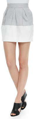 L'Agence Three-Pleat Colorblocked Mini Skirt