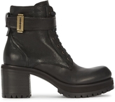 Thumbnail for your product : McQ Black grained leather chunky boots
