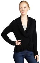 Thumbnail for your product : Magaschoni black cashmere fringed wrap cardigan