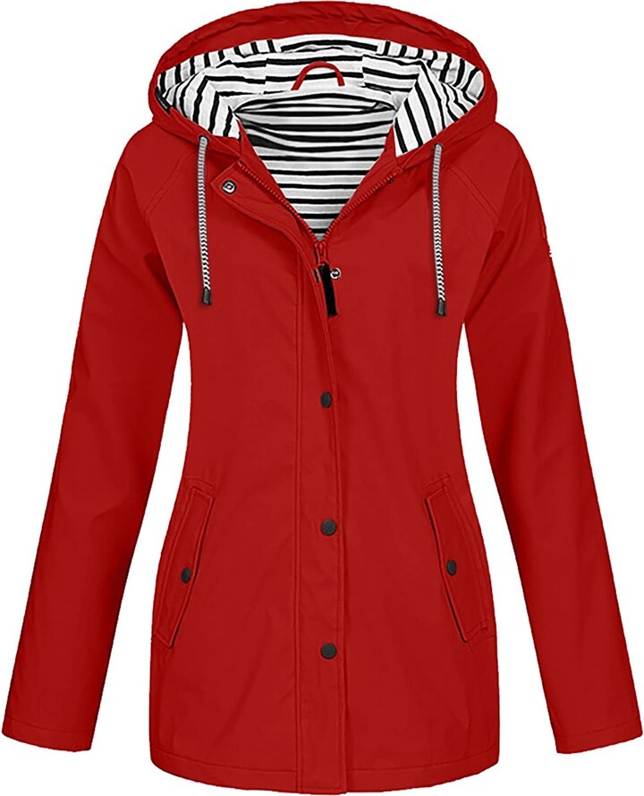 Darringls Women's Rain Jacket Waterproof Breathable Waterproof Raincoat