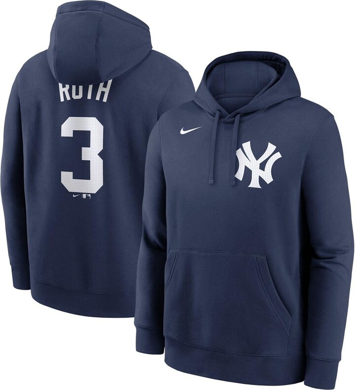 Nike Men's Babe Ruth Navy New York Yankees Retired Player Name Number Club Pullover Hoodie