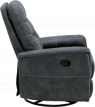 Hokku Designs Gray Swivel Gliding Recliner with Easy Assembly and Contemporary Design for Comfortable Seating
